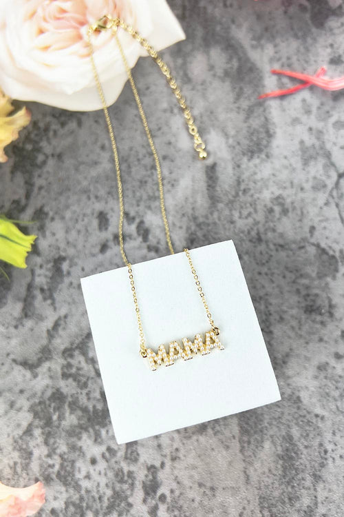 16 INCHES MAMA SHAPED WITH PEARL SHORT NECKLACE
