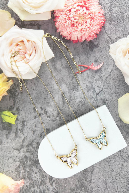 16 INCHES BUTTERFLY SHAPED PU LEATHER NECKLACE