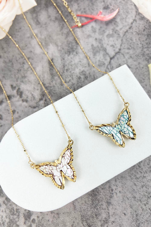 16 INCHES BUTTERFLY SHAPED PU LEATHER NECKLACE