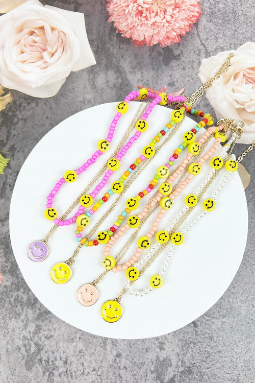 14"-16" SMILE SHAPED SEED BEAD NECKLACE