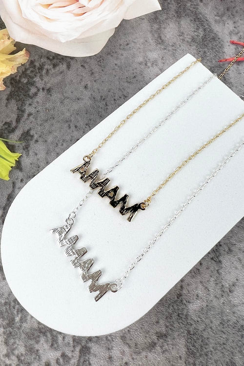 16 INCHES MAMA SHAPED METAL SHORT NECKLACE