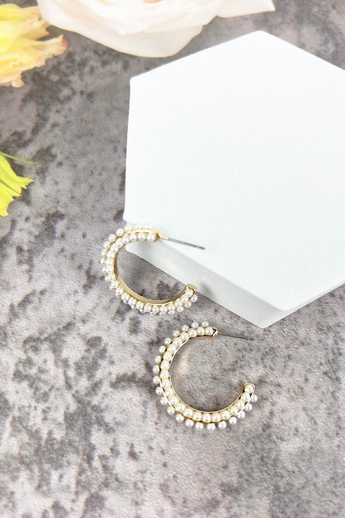 MOTHERS DAY CLASSIC PEARL ROND HOOP EARRING