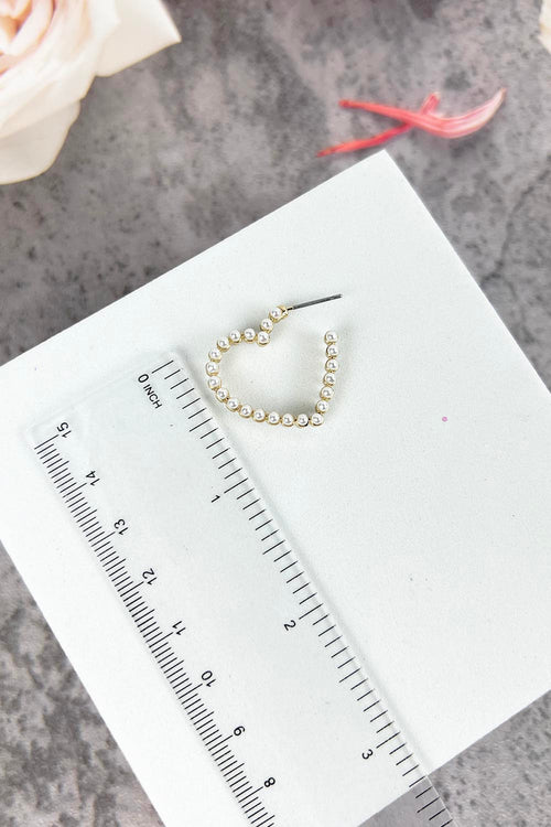 CLASSIC PEARL HEART HOOP EARRING