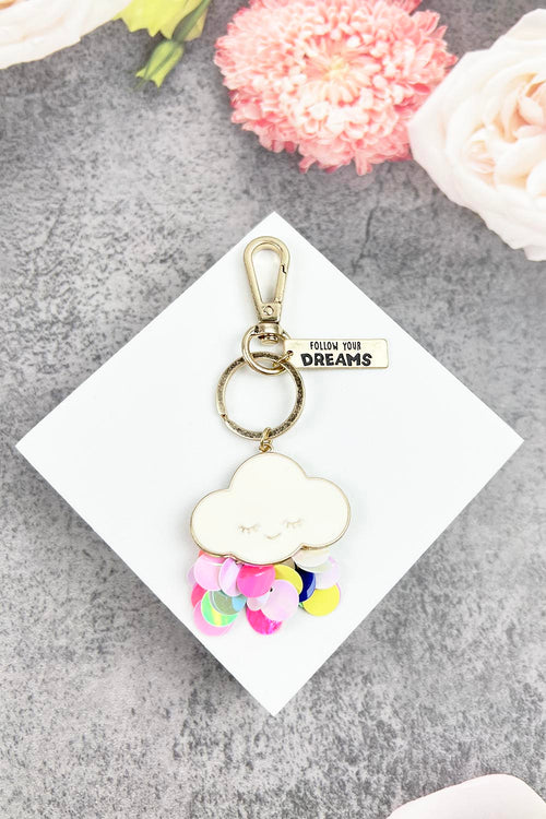 2" CLOUD WITH "FOLLOW YOUR DREAMS" KEYCHAIN