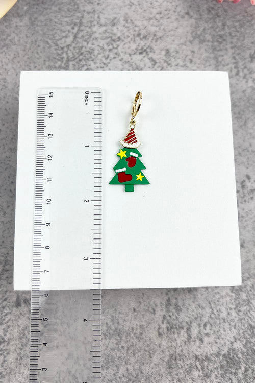 CHRISTMAS TREE SANTA HOOP 3 PAIR EARRING SET