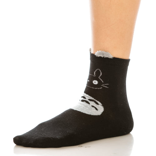 Fashionazzle Women's Socks Cat Animal Cute Cotton Crew Socks (6 Pack)