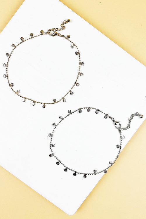 9" ROUND SHAPED BRASS METAL CHAIN ANKLET