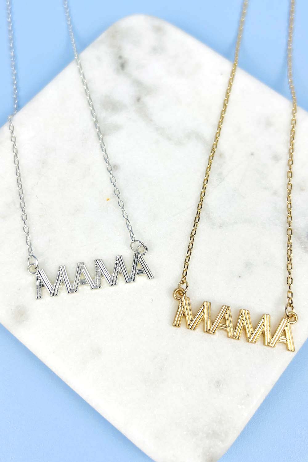 16 INCHES MAMA SHAPED METAL SHORT NECKLACE