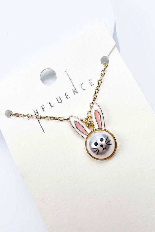 EASTER BUNNY PEARL PENDANT NECKLACE