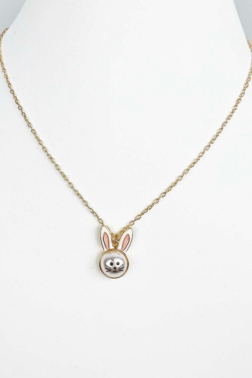 EASTER BUNNY PEARL PENDANT NECKLACE