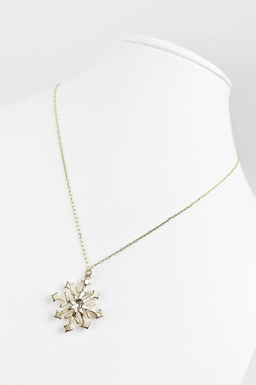 SNOWFLAKES CHARM WITH OPAL STONE NECKLACE