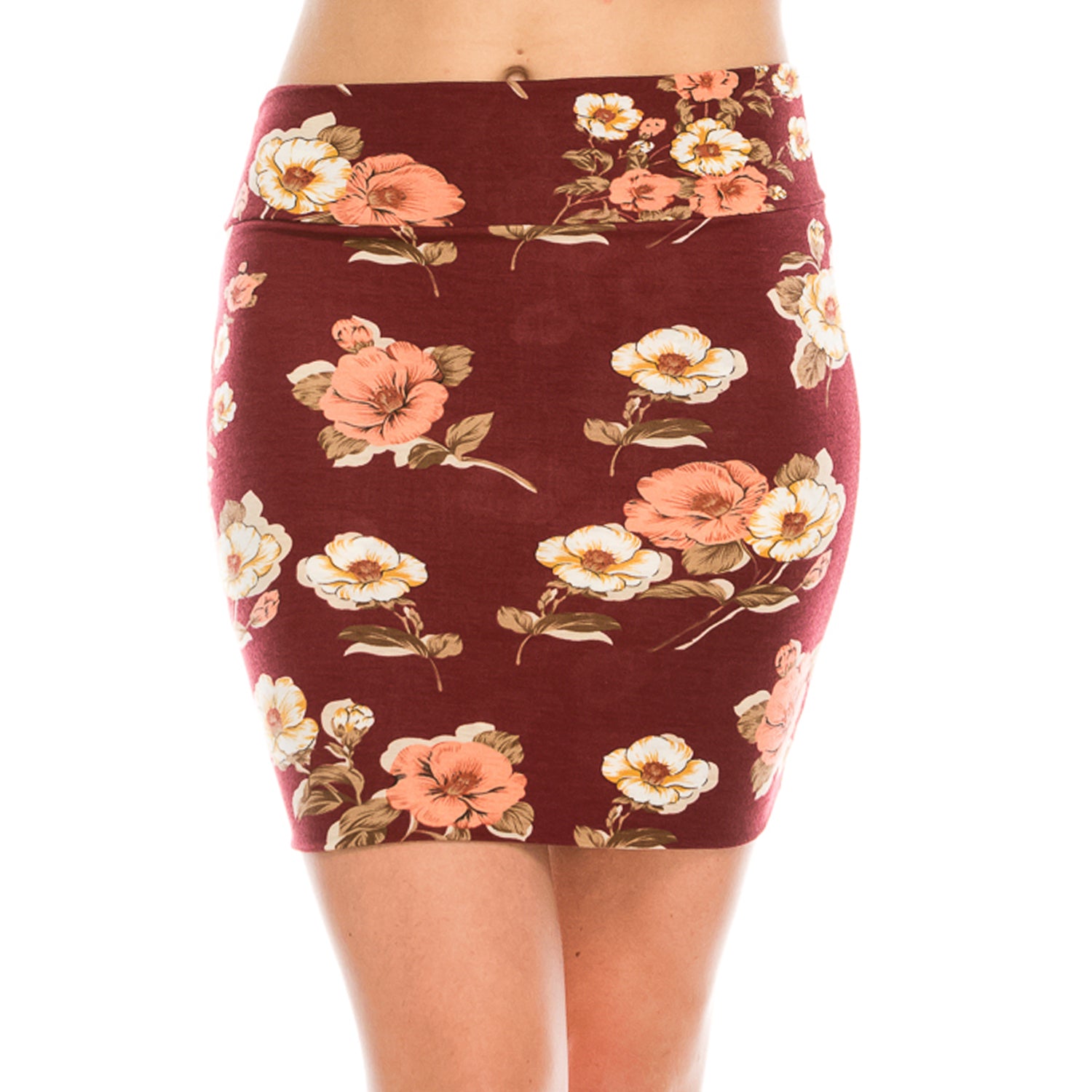 Fashionazzle Women's Casual Stretchy Bodycon Pencil Mini Skirt Print #23