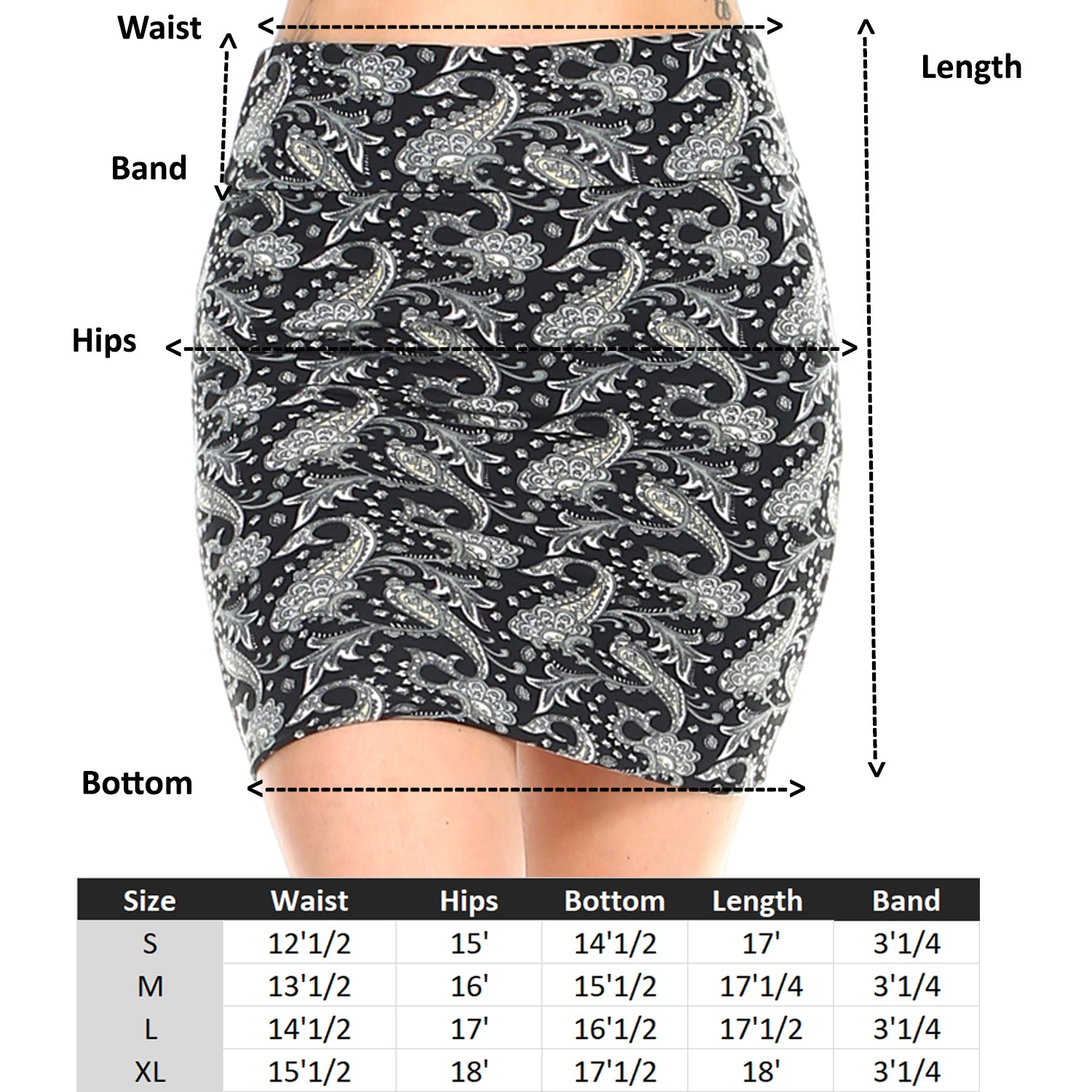 Fashionazzle Women's Casual Stretchy Bodycon Pencil Mini Skirt Print #49