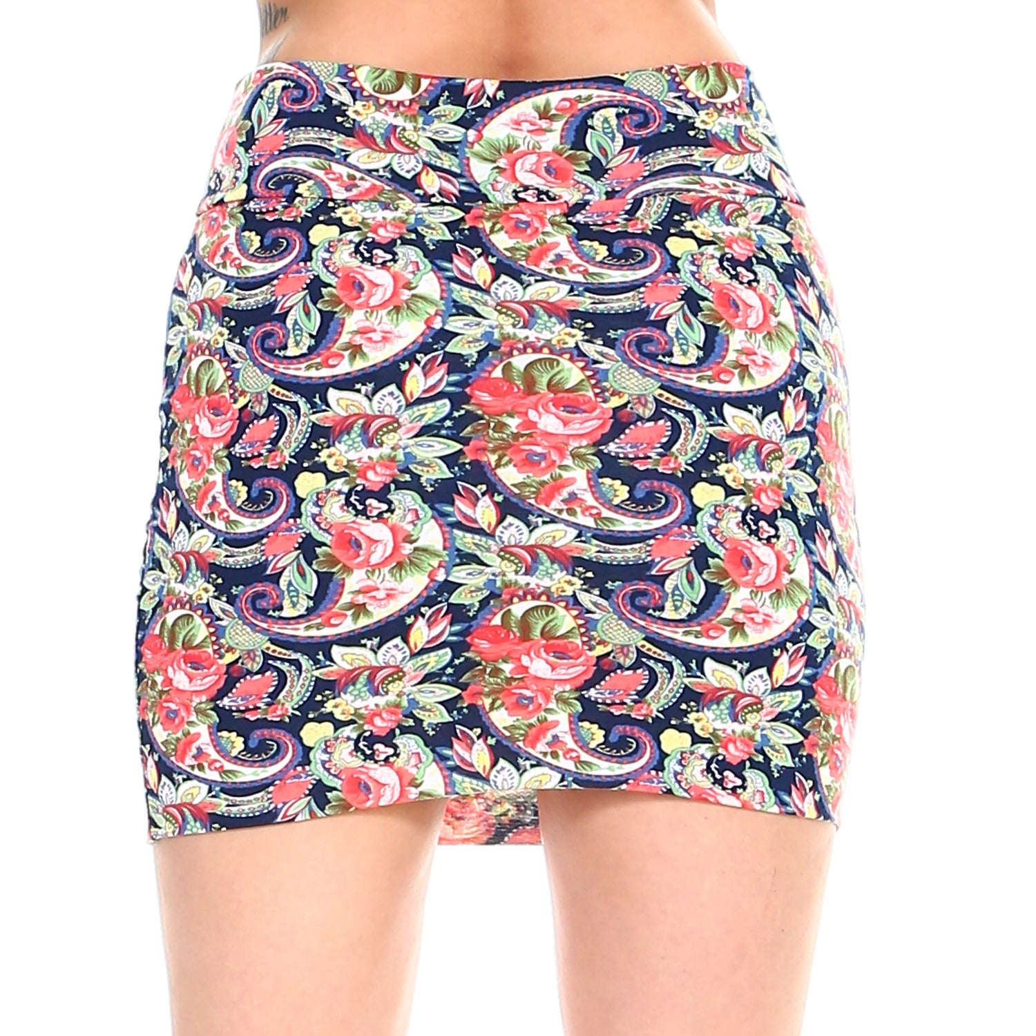 Fashionazzle Women's Casual Stretchy Bodycon Pencil Mini Skirt Print#55