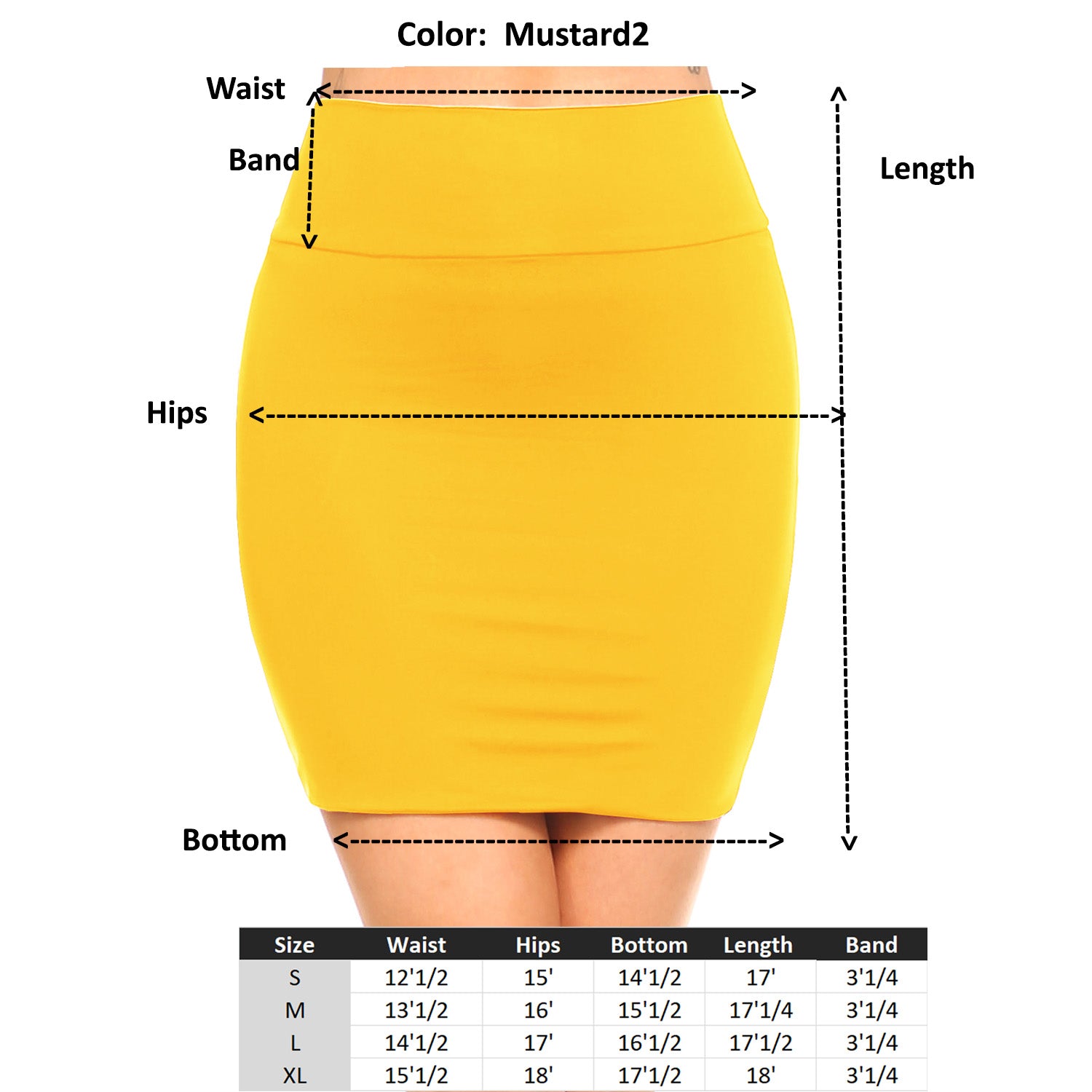 Fashionazzle Women's Casual Stretchy Bodycon Pencil Mini Skirt