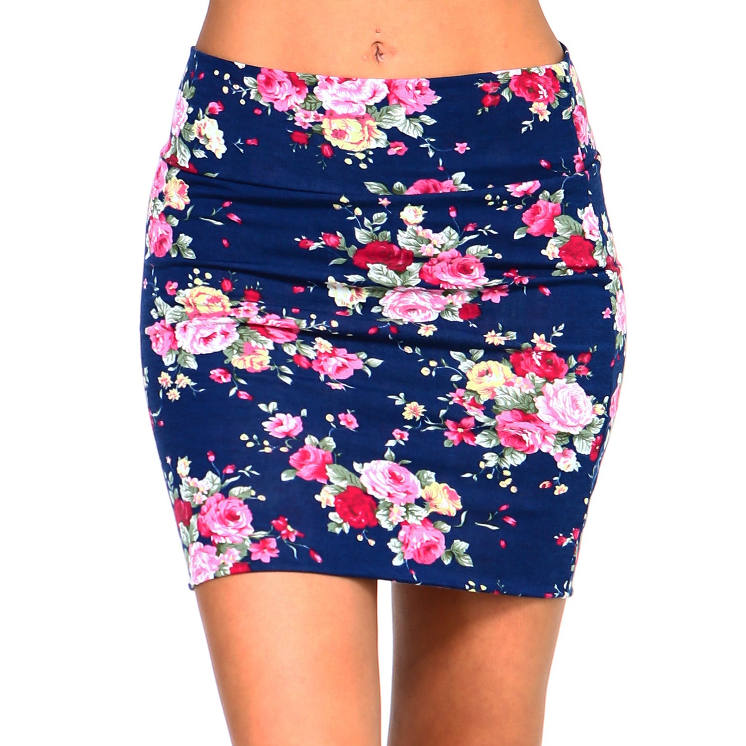 Fashionazzle Women's Casual Stretchy Bodycon Pencil Mini Skirt Print #35