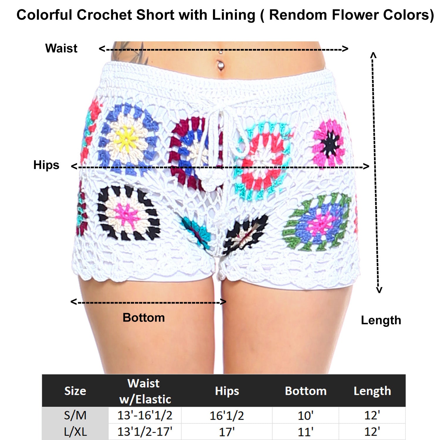 Fashionazzle Women's Casual Summer Beach Crochet Handmade Shorts