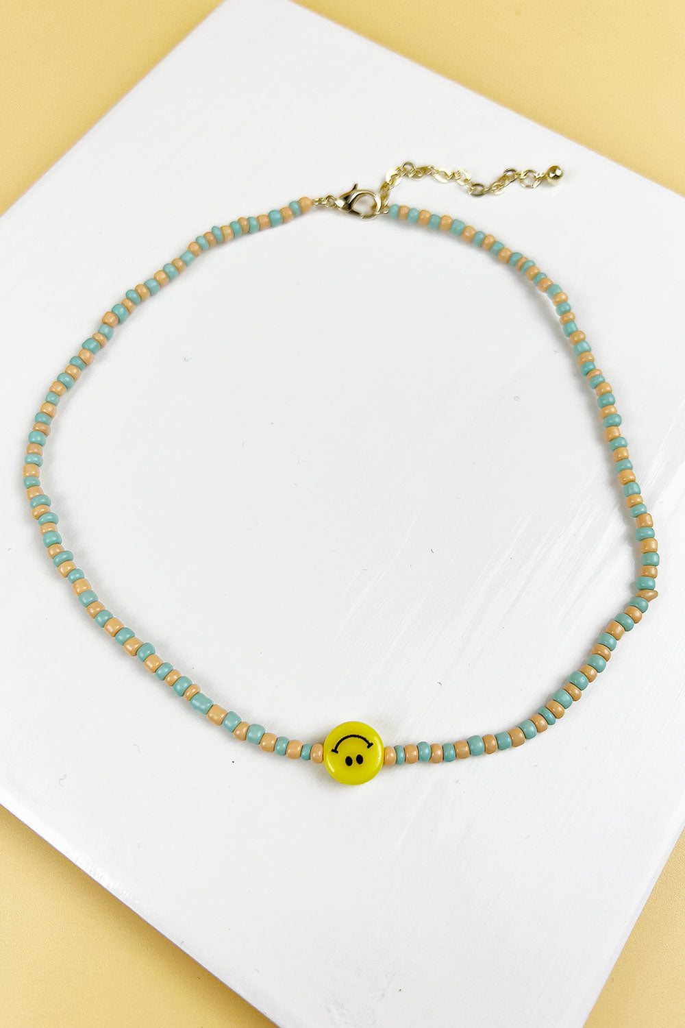 14" SMILE WITH SEED BEAD KIDS NECKLACE