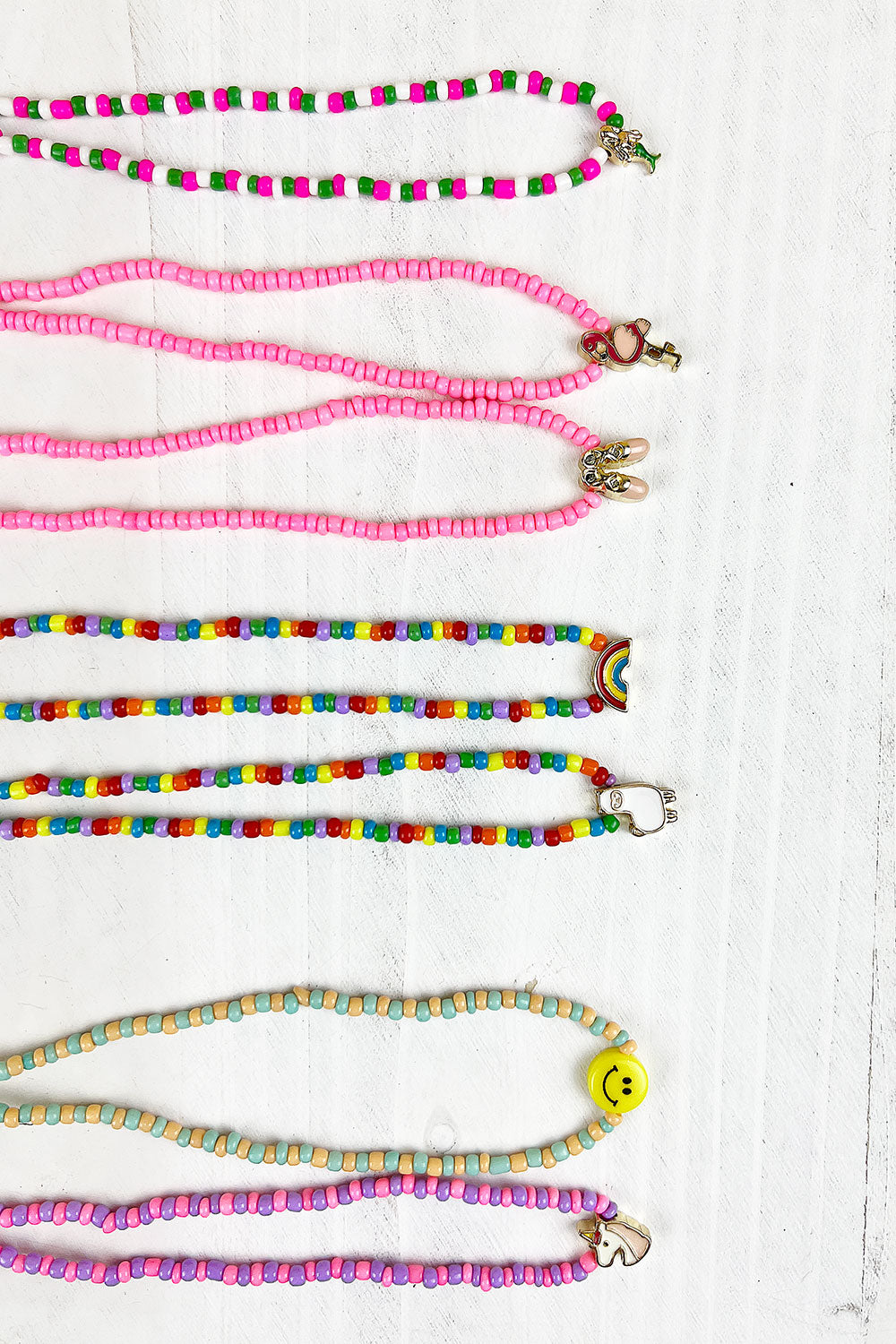14" SMILE WITH SEED BEAD KIDS NECKLACE