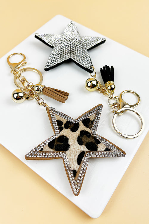 Star Shaped Keychain with Clip Snap Hook