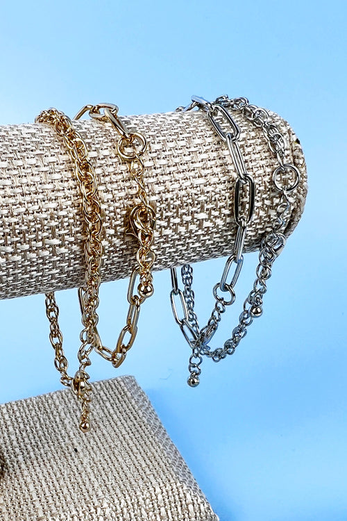 7 INCH DOUBLE LAYERED CHAIN BRACELET