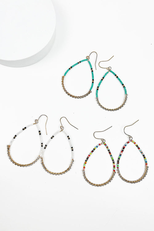CUP CHAIN WITH GLASS BEAD HOOK EARRING