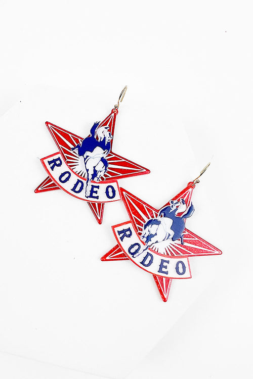 RODEO HORSE RIDING ACRYLIC HOOK EARRING