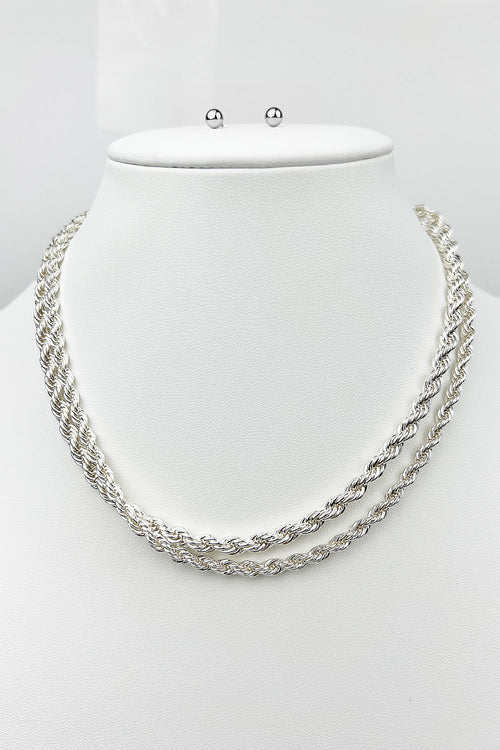 15 INCHES 16 INCHES 2 LAYER ROPE CHAIN NECKLACE