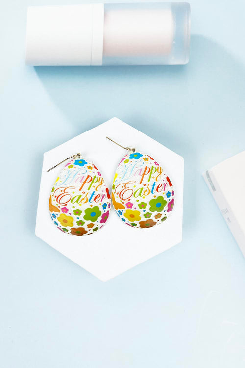 COLORFUL HAPPY EASTER EGG HOOK EARRING