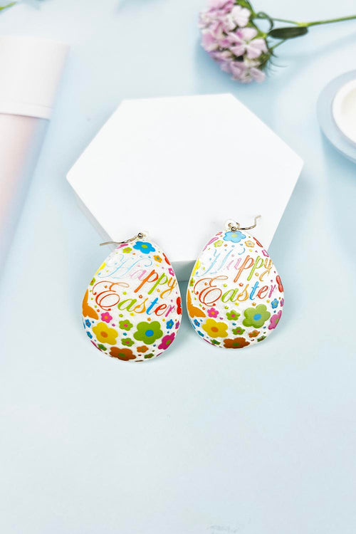 COLORFUL HAPPY EASTER EGG HOOK EARRING